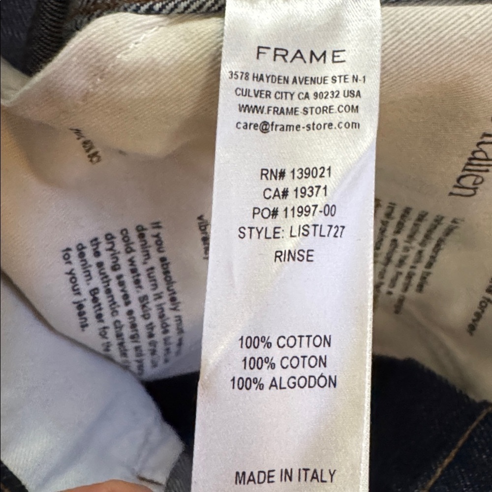Frame Le Italien True Straight High Rise Jeans Rinse - Picture 9 of 13